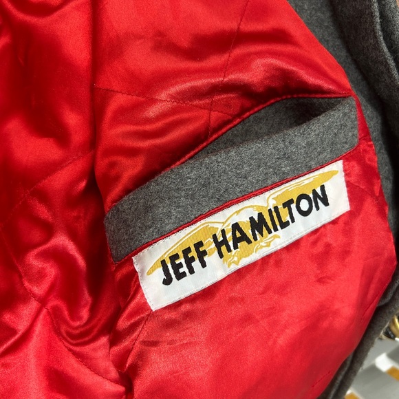 NFL Patches Leather-Trimmed Wool Jacket - Reebok-Jeff Hamilton Design Size XL - Picture 9 of 9